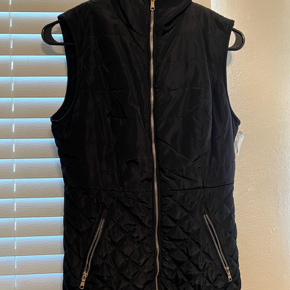 Women's Black Quilted Vest